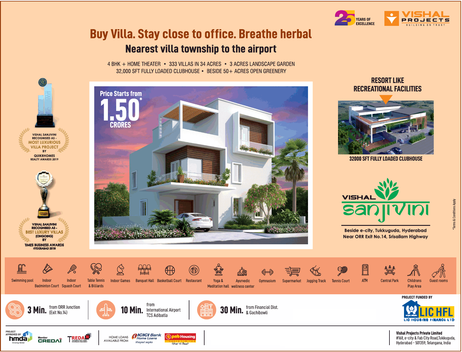 Buy villa at Vishal Sanjivini, Hyderabad and breathe herbal